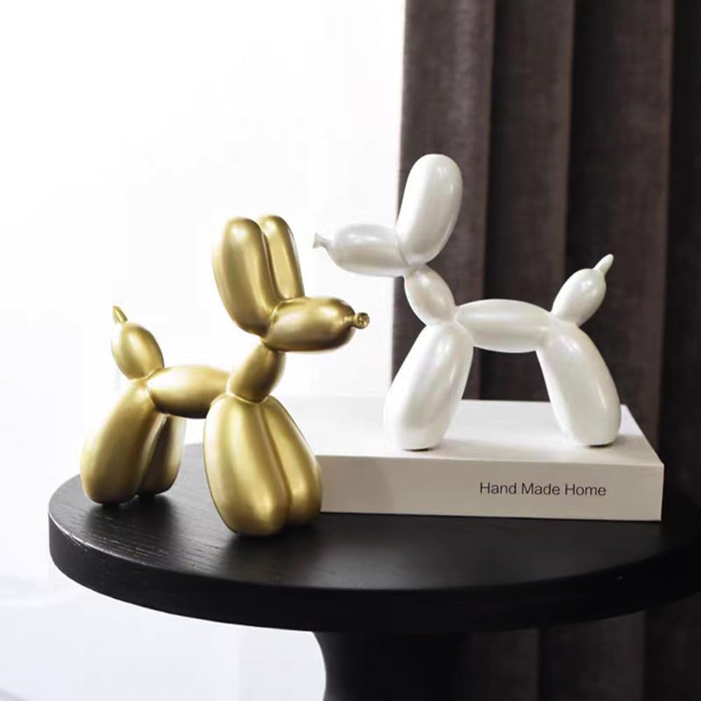 PIGPIGFLY Ballonhond beeldje, dierenbeelden, decoratie woonkamer, home store decoratie, moderne abstracte kunstsculpturen decoratie, kantoordecoraties, polyhars, cadeau (goud)