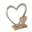 Boltze Carolyn 2002881 Decoratieve staander hart (van hout, ter decoratie/cadeau-idee voor verjaardag + bruiloft, hartfiguur 18 x 7,5 x 22 cm, tafeldecoratie)