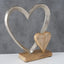 Boltze Carolyn 2002881 Decoratieve staander hart (van hout, ter decoratie/cadeau-idee voor verjaardag + bruiloft, hartfiguur 18 x 7,5 x 22 cm, tafeldecoratie)