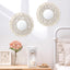 Set van 2 hangende wandspiegels met macramé fringen, boho-spiegel, rond geweven wandbehang, decoratie, decoratieve spiegel, wanddecoratie voor woning, thuis, kinderkamer, slaapkamer, woonkamer,