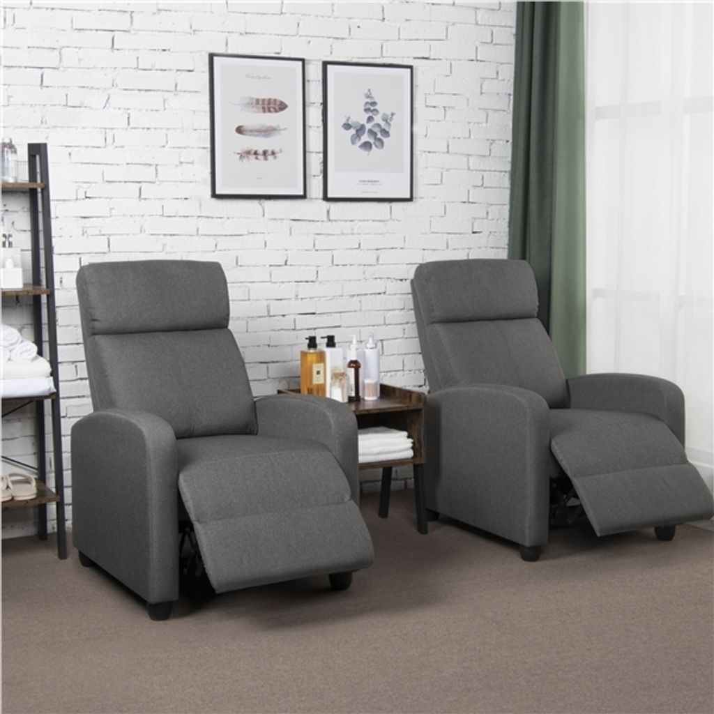 Grijze relaxfauteuil met ligfunctie