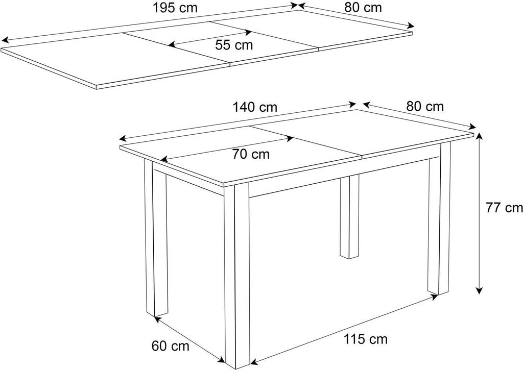 ARTON 140cm Uitbreidbaar Eettafel Craft Gold